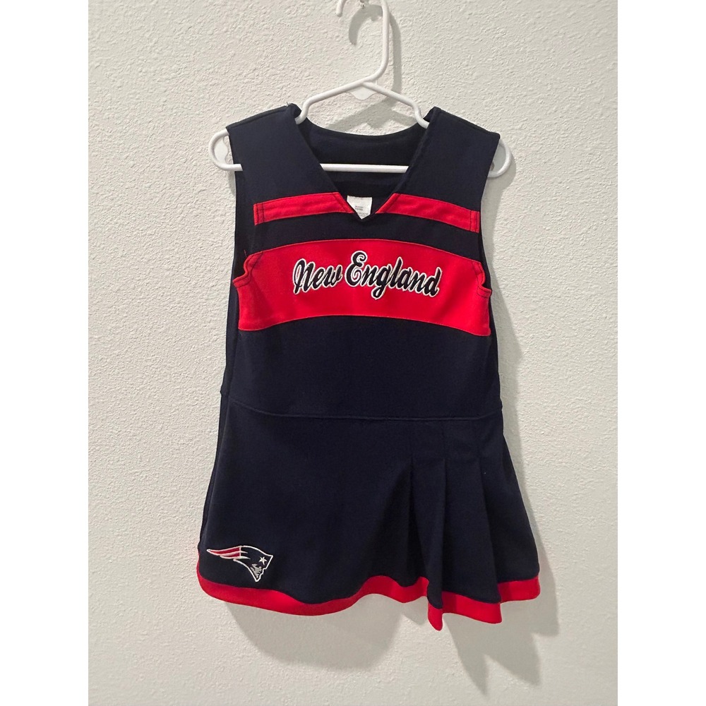 New England Patriots Toddler Girls Cheerleader Dress Navy Red Size 4T NFL